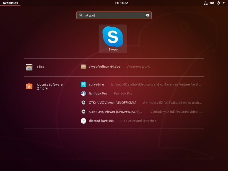 ubuntu start skype