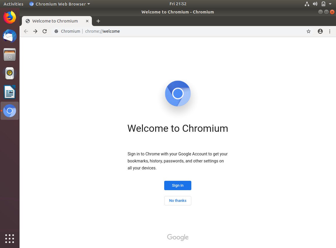 ubuntu chromium welcome page