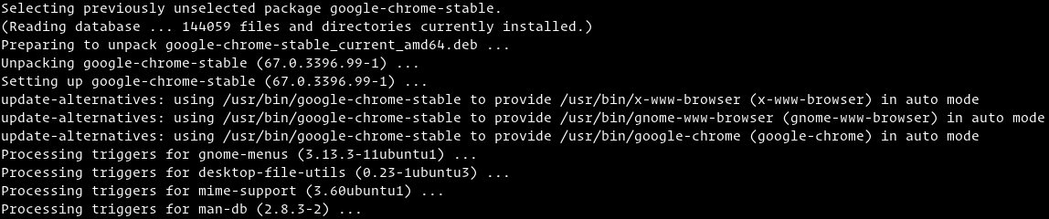 ubuntu install google chrome terminal