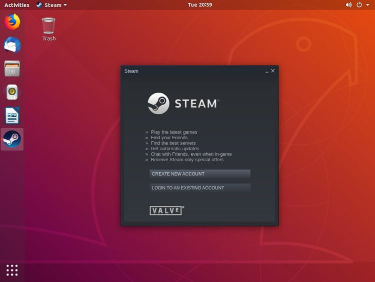 ubuntu login steam