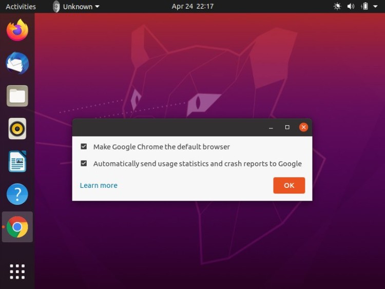 ubuntu google chome default-browser